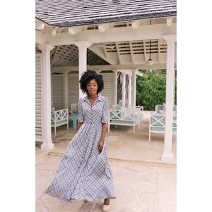 Gal Meets Glam Collection Maxikleid Colette kariert Knopfleiste - Bild 1 von 10