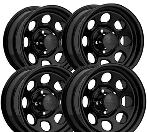 Set Of 4 Black Rock 997B Soft 8 15x7 5x4.5" +0mm Gloss Black Wheel Rim 15" Inch - Picture 1 of 4