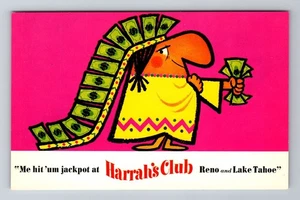 Reno NV-Nevada, Harrah's Club, Advertising, Vintage Souvenir Postcard - Picture 1 of 2