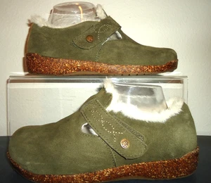 Earth Origins Aurora Fux Fur Lined Shoes Classic Olive Size-8W/39 - Picture 1 of 11