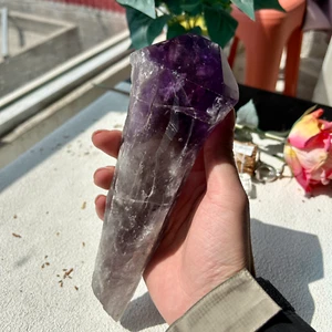 870g Natural Amethyst ROOT Raw Amethyst Wand Point Healing - Picture 1 of 9