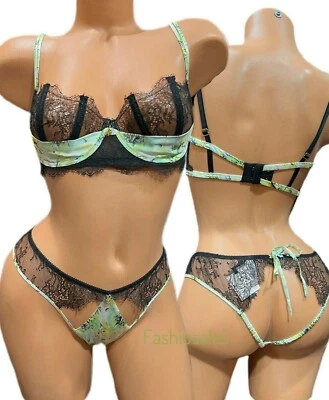 Victorias Secret Designer Collection 套装 非常性感 无内衬 Demi 胸罩和 Cheekini — 第 1/3 张图片