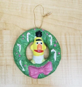 Vintage 1988 Muppets Sesame Street Bert Christmas Ornament Wreath - Picture 1 of 5