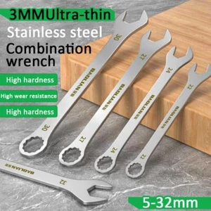 Ultra-Thin Dual Open End Ratchet Wrench 5–32mm Universal Spanner Set. - Picture 1 of 45