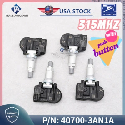 Nuevo (4) Sensor de presión de neumáticos TPMS para Nissan Sentra 2013-2016 Cube 2011-2014 Ikey Foto 1 de 4
