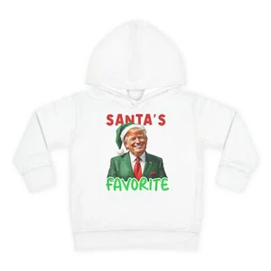 Christmas Toddler Pullover Fleece Hoodie, Trump Santa's favorite, Xmas Kids - Picture 1 of 61
