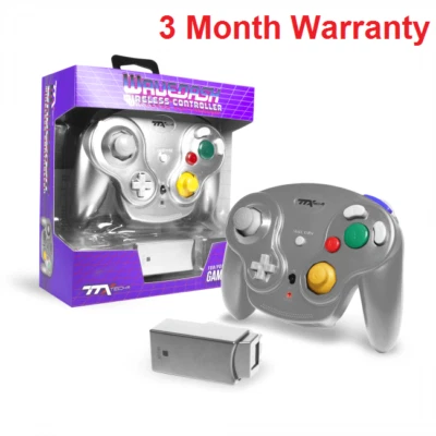 New TTX Tech WAVEDASH Wireless Controller for Nintendo GameCube or Wii Silver - Image 1 of 3