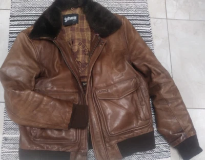 Original Vintage Schott NY USA High Quality  Leather Jacket Size XL - Image 1 of 4