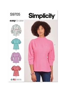 SIMPLICITY 9705 MISSES TOPS Sewing Pattern Sizes 6-14 & 14-24 - Skill: EASY - Bild 1 von 8