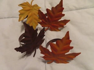 Juego de 4 Anillos Porta Servilletas DISEÑO HOJA ARCE Papel Regalos - Imagen 1 de 4