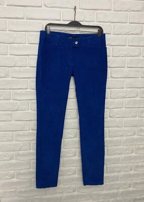 Pantalones para mujer Balenciaga acanalados de algodón pana azul marino talla 40 Foto 1 de 4