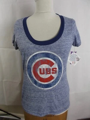 WOMEN'S MLB CHICAGO CUBS BLUE TEE SHIRT -  TOUCH BY ALYSSA MILANO - S - NWT - Image 1 of 4