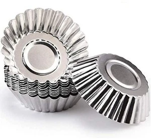 10 Pcs Aluminum Egg Tart Mold Baking Cups,Cupcake Cake Cookie Pudding Lined M... - Picture 1 of 7