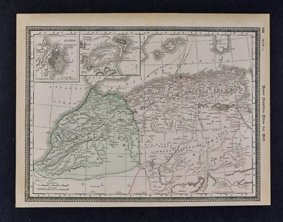 1891 McNally Map - Morocco Algeria Algiers Tunis Tangier Fez Casablanca N Africa - Image 1 of 2