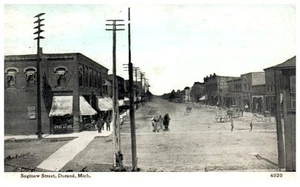 Vintage Postcard Early Street Scene Saginaw Street Durand Michigan MI Post Card - Picture 1 of 2