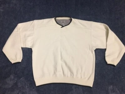 Suéter tejido gofre cuello en V pesado SANTEE * blanco * GRANDE * Foto 1 de 4
