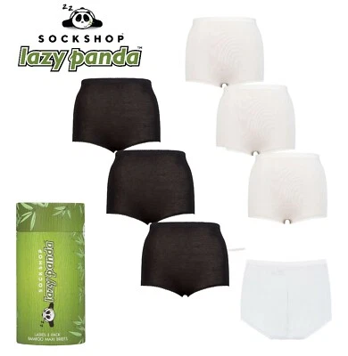 SOCKSHOP Lazy Panda Damas Suaves y Refrigeradores Bambú Maxi Calzoncillos en un Paquete Múltiple de 3 Foto 1 de 4