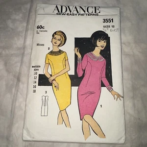 Vintage c.1966 ADVANCE pattern 3551 sz 12 - Bust 32"/82cm - UNUSED FF - Picture 1 of 3