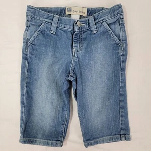 Gap Girl's Blue Denim Jean Long Short / Capri Size 8 Inseam ~10" Waist 25" - Picture 1 of 6