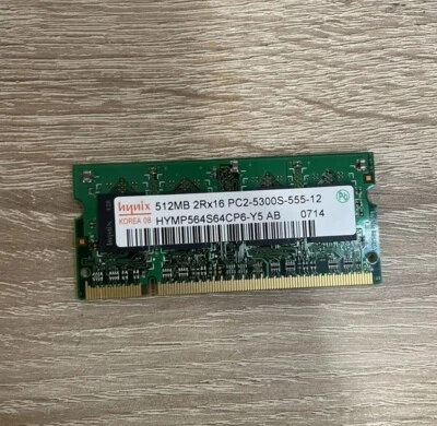 RAM Hynix PC2 5300 667 Mhz 512 Mtb. MEMORY Notebook DDR2 - Immagine 1 di 2