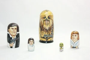 Muñeca de anidación de héroes de la película 7" 5 piezas hecha a mano matrioska de madera - Imagen 1 de 12