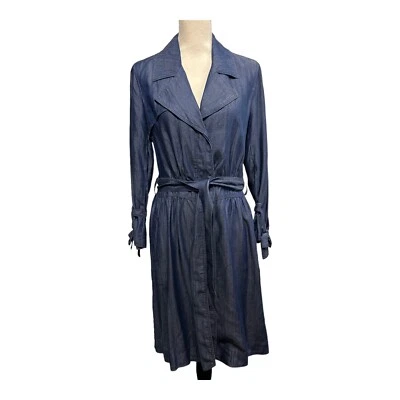 Banana Republic Dress Women 8 Denim Chambray Button Down Midi Belted Cottagecore - Image 1 of 4