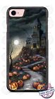 Étui téléphone hanté Halloween manoir et citrouille pour iPhone i15 Samsung S23 Google