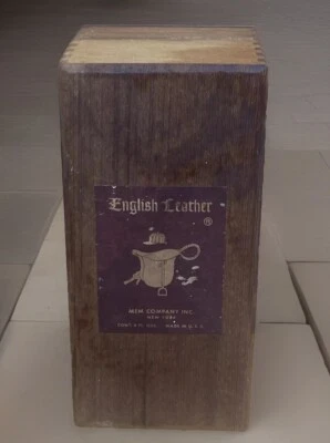 CAJA VACÍA DE MADERA ENCAJONADA DE CUERO INGLÉS DE COLECCIÓN MEM CO INC NUEVA YORK Foto 1 de 4