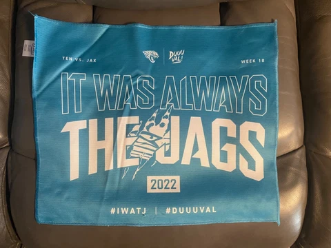 JACKSONVILLE JAGUARS TITANS IT WAS ALWAYS THE JAGS RALLY TOWEL. 2022 Cover