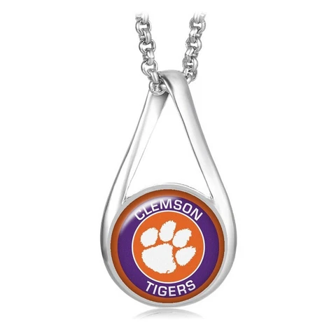 Clemson Fighting Tigers Womens Sterling Silver Necklace Gift D28 Cover