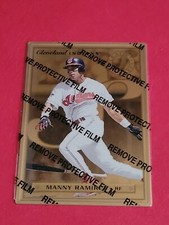 MANNY RAMIREZ -  1996 DONRUSS LEAF PREFERRED STEEL  - GOLD PARALLEL