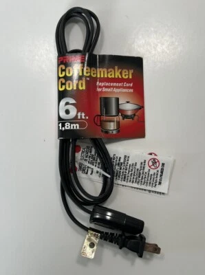 Prime Coffeemaker Cord 6ft Replacement Power Cord for Vintage Small Appliances - Image 1 of 4