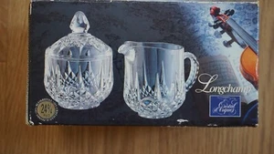 VINTAGE LONGSHAMP CHRISTAL D'ARQUES SUGAR AND CREAMER SET NEW - Picture 1 of 2