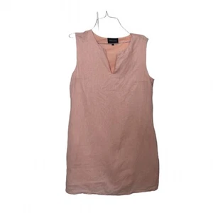 French Curve Linen Sleeveless Shift Dress Petal Pink Size Small - Picture 1 of 6