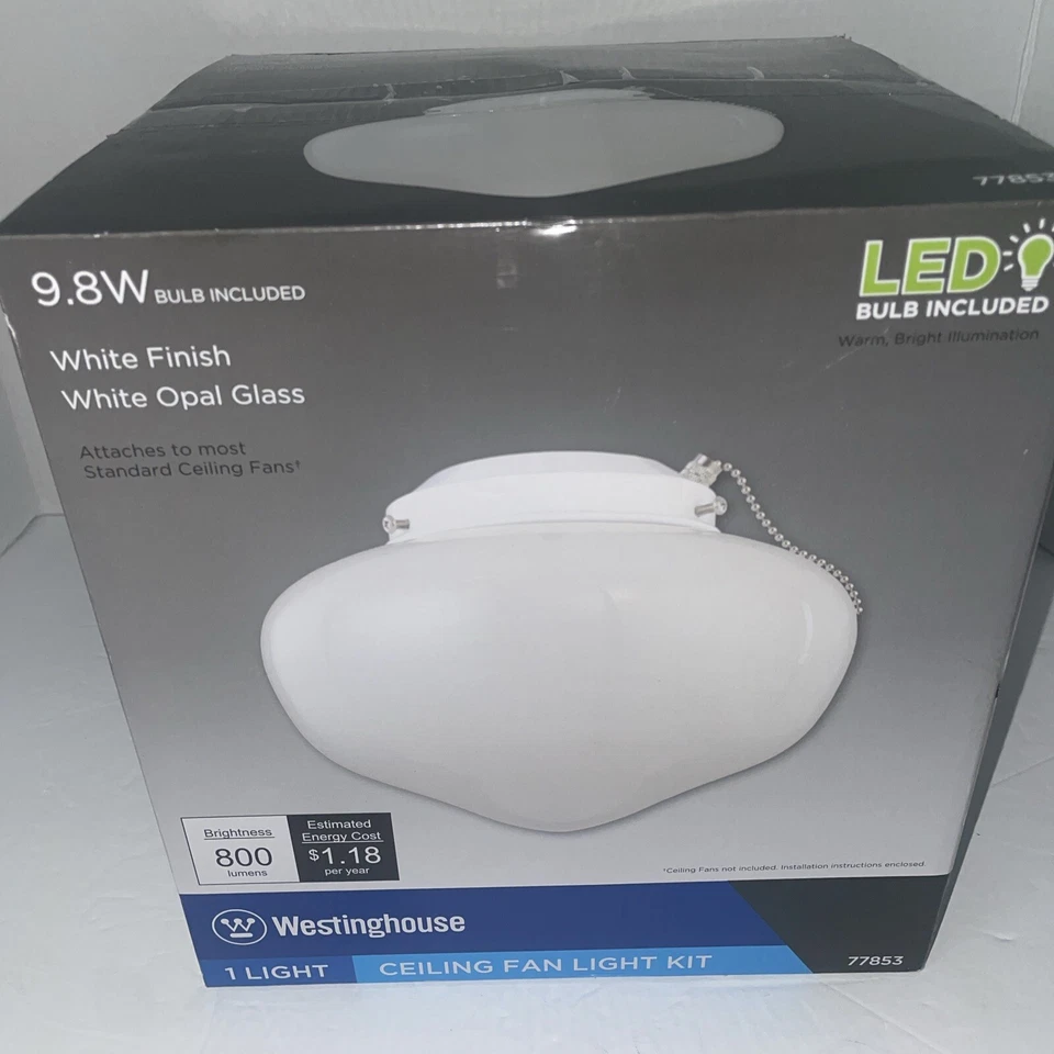 LED Schoolhouse Ceiling Fan Light Kit, Damp Location - WESTINGHOUSE-7785300 - Image 1 of 4