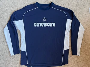 Dallas Cowboys Size Large Long Sleeve Polyester Authentic Blue Football NFL - Picture 1 of 4