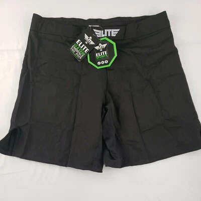 Pantalones Cortos Atléticos ELITE SPORTS Talla XL Negros MMA Kickboxing Cordón Para Hombres Foto 1 de 4