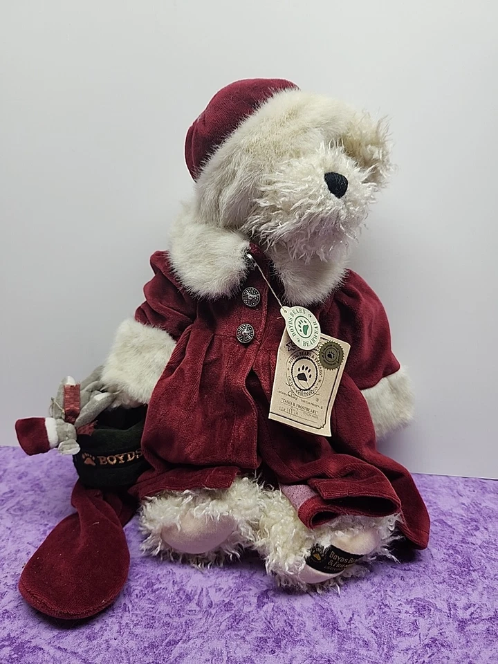 Boyds Uptown Bears TASHA B FROSTBEARY & WUZZIE the Mouse #900205 Signed Tag