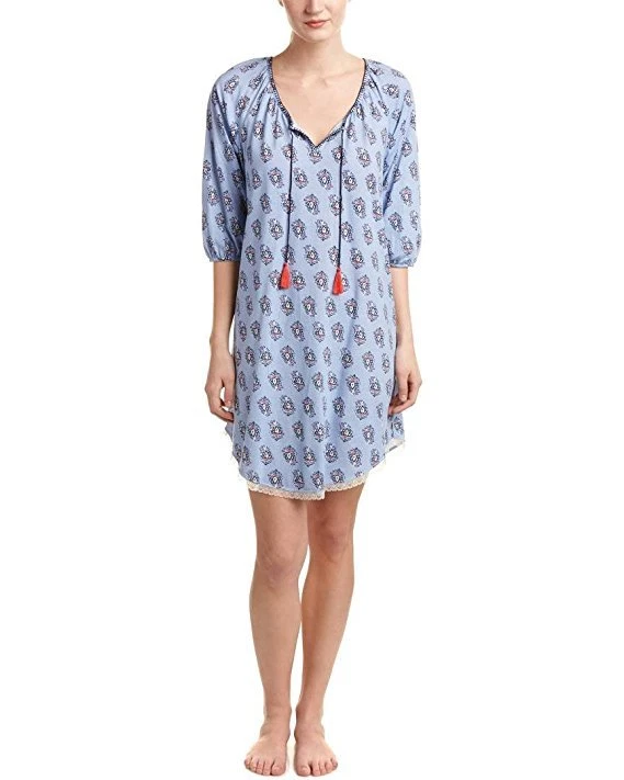 Рубашка для сна Lucky Brand Tassle синий принт маленькая - Изображение 1 из 1
