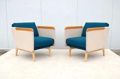 Roger Webb moderno contemporáneo para sillones de lana OFS Heya - un par Foto 1 de 4