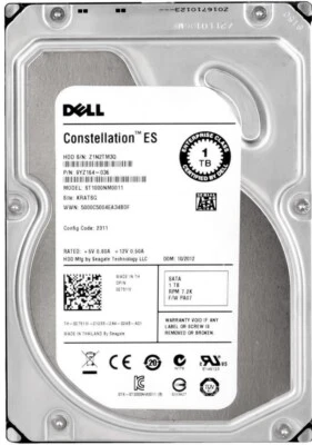 Hard Drive Dell 02T51W 2T51W ST1000NM0011 1TB 7200U/Min 64MB SATA III 3.5 " Inch - Image 1 of 3