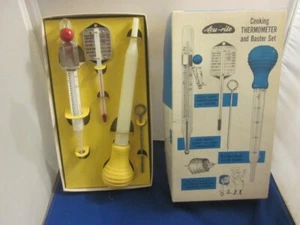 Juego de termómetro y baster de cocina Acu-Rite vintage en caja original - Imagen 1 de 8
