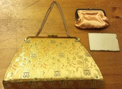 Vintage, Edwards Bag Ltd, Silk/Velvet/Satin Baguette w/Oriental Design, 1950s - Image 1 of 4
