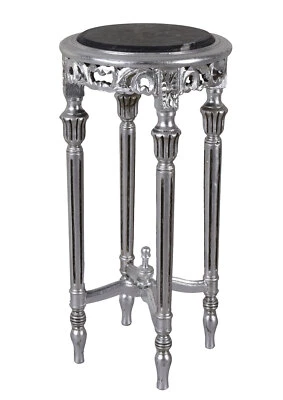 Tavolino Argento Tavolo IN Legno da Telefono per Piante Porta Fiori - Immagine 1 di 4