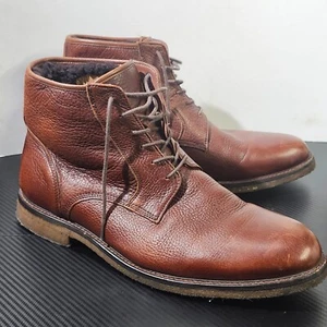 Johnston & Murphy Brown Sheepskin Leather Fur Lined Boots Size 12M - Picture 1 of 20