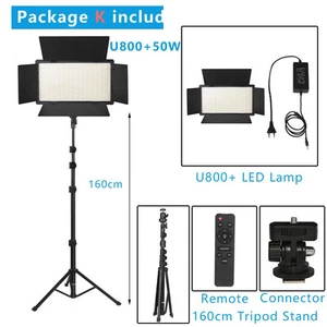 Lámpara LED para estudio fotográfico con luz de video U800+ bicolor 2500K-8500K regulable con trípode - Imagen 1 de 22