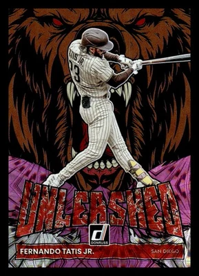 Fernando Tatis Jr. 2022 Donruss Unleashed Pink Fireworks HOLO # UL-1   - Image 1 of 2