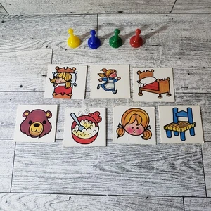 Riccioli d'oro e i tre orsi gioco da tavolo 1973 gettoni traslocatori e 7 carte - Foto 1 di 4