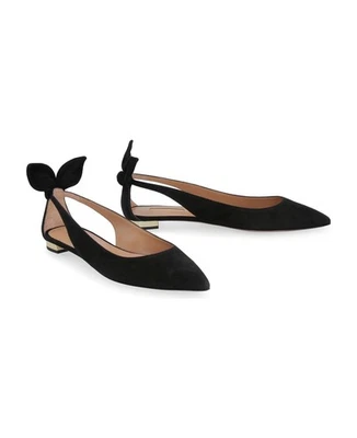 🖤 AQUAZZURA Ballet Flats Bow Tie Suede EU 41 / UK 8 / US 10 /  AU 10.5 🖤 - Image 1 of 4