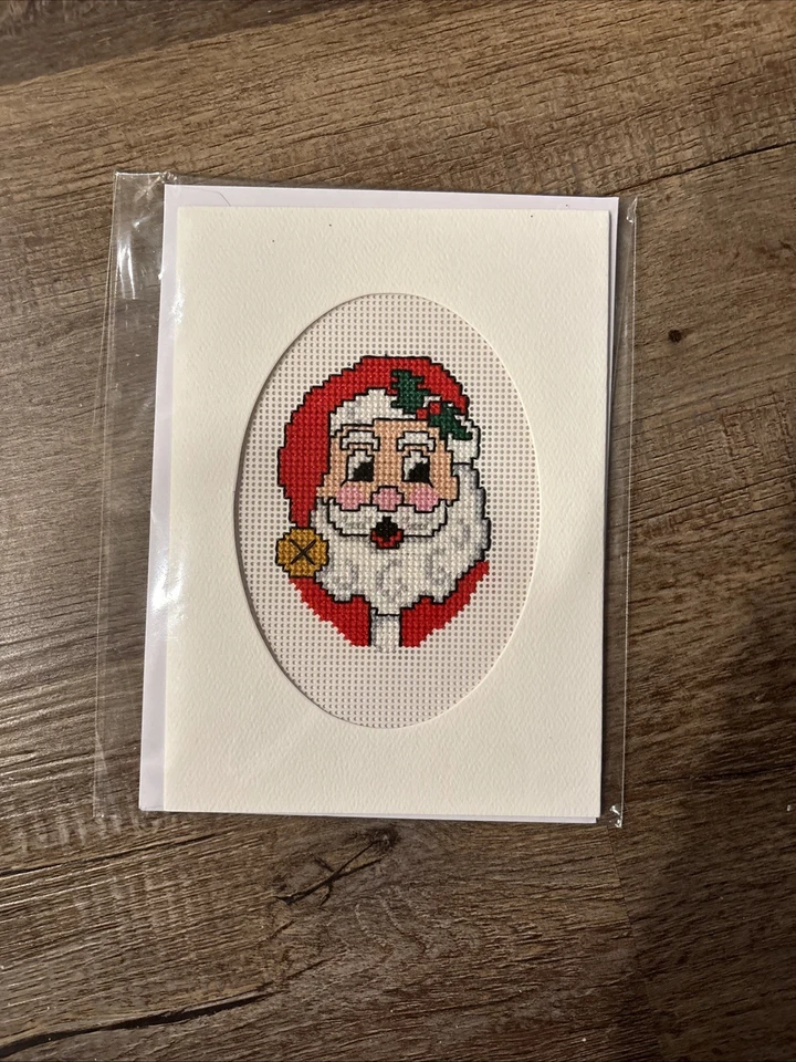Tarjeta de punto de cruz completa - Happy Santa 5" x 7" Foto 1 de 1
